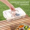 Wheat Straw Lunch Box with 10 Grids Portable Lunch Box Microwave Heating Lunch Box for Work Student With Lid Square Lunch Box