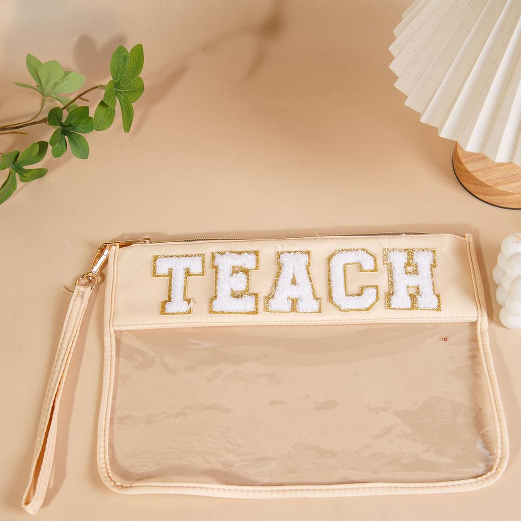 Clear Makeup Bag Travel Toiletry for Women, Transparent Cosmetic Pouch with Multiple Compartments