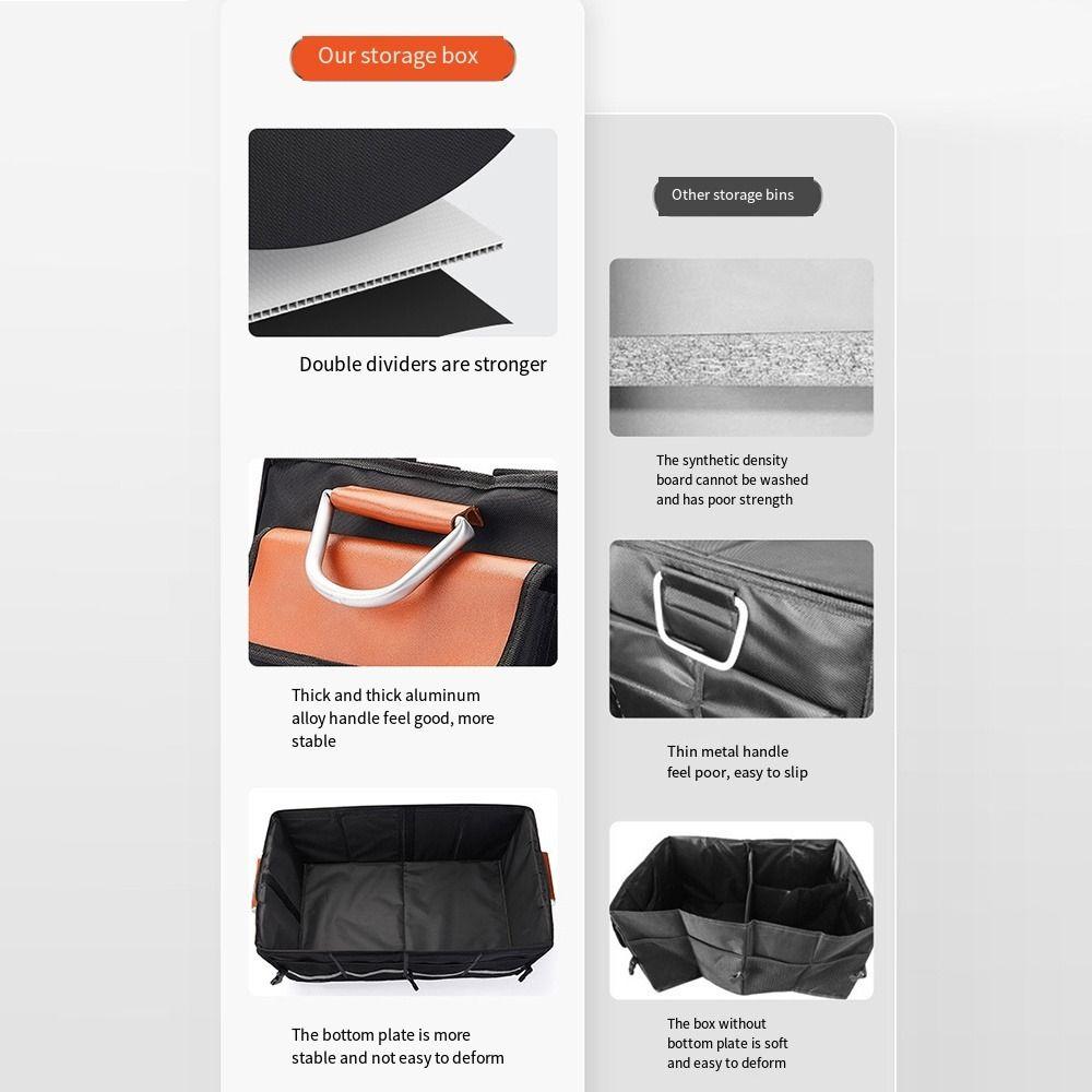 Collapsible Car Storage Box Lid Trunk Storage Bag Reusable Car Cargo Container  Car Accessories