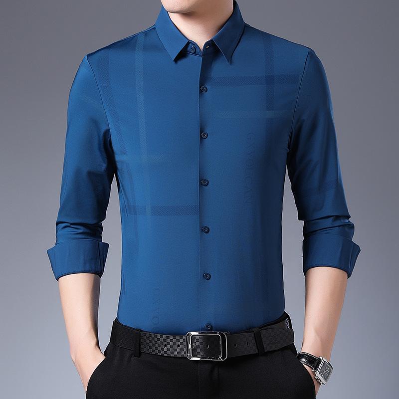 New One Piece Spring and Autumn New Men's Business Casual Long-sleeved Shirt Youth Shirt