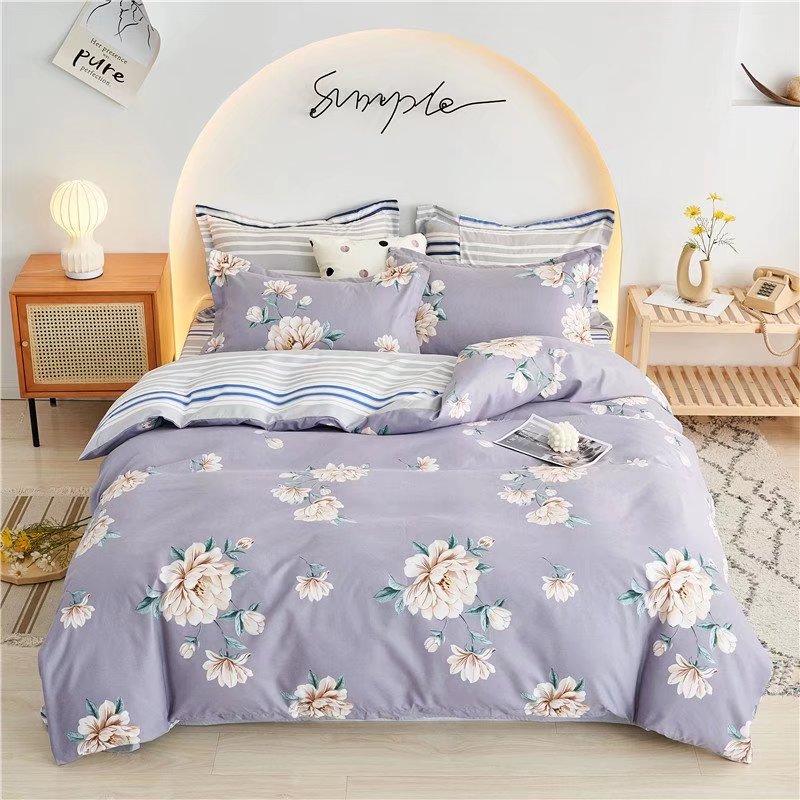 

New Fashion and Sweet Style Bedding Four-piece Set Comfortable Simple Bed Sheet Quilt Cover Home Student Dormitory Three-piece Set