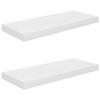 VidaXL Étagère murale flottante 2 pcs Blanc brillant 60x23,5x3,8cm MDF
