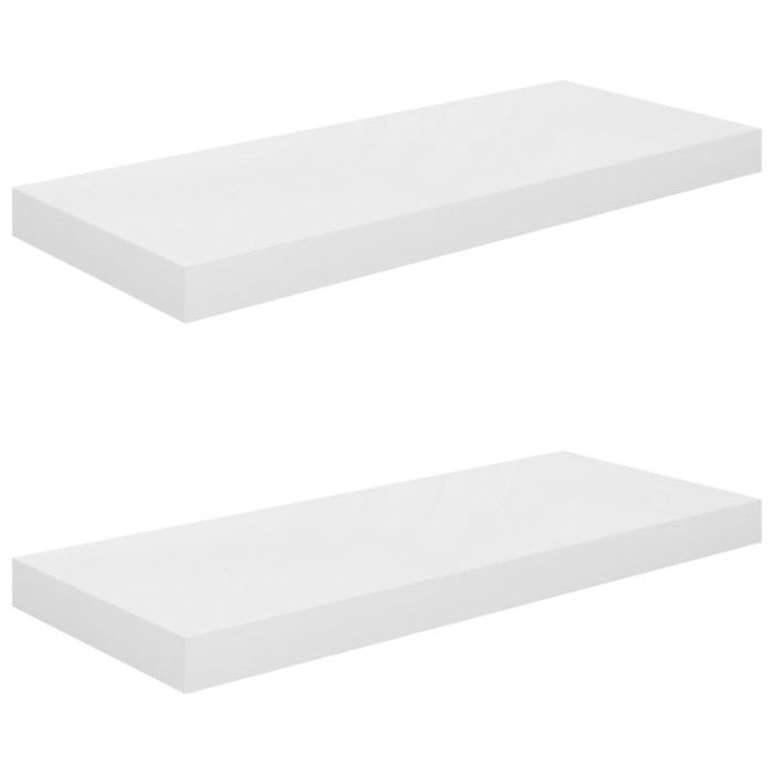 VidaXL Étagère murale flottante 2 pcs Blanc brillant 60x23,5x3,8cm MDF