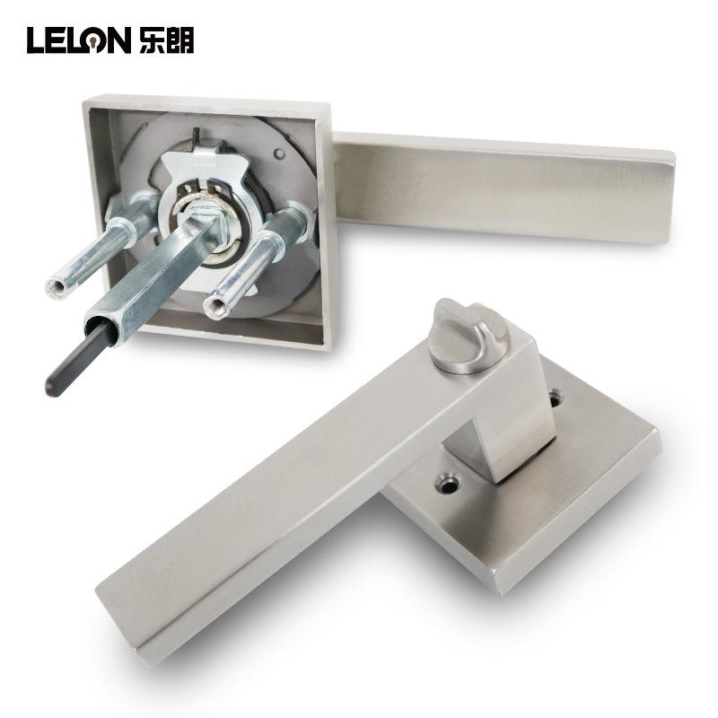 American Style Three-Rod Lever Handle 304 Stainless Steel Bathroom Door Lock with Single Bolt