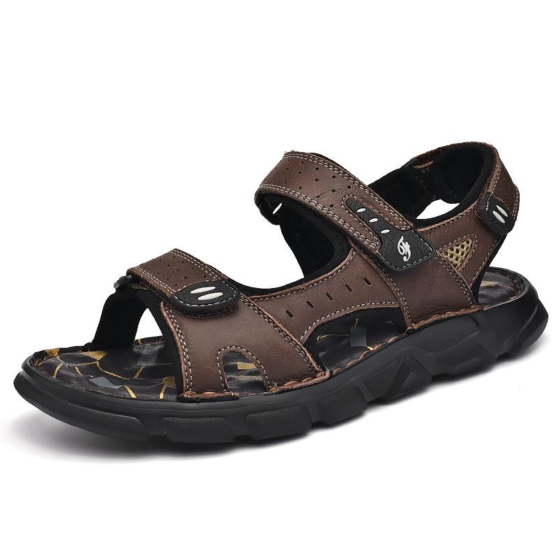 Men'S Sandals Outdoor Genuine Leather Summer Shoes Men Fashion Handmade Men Cool Sneakers Fishing Male Sandalias Plus Size 38-47