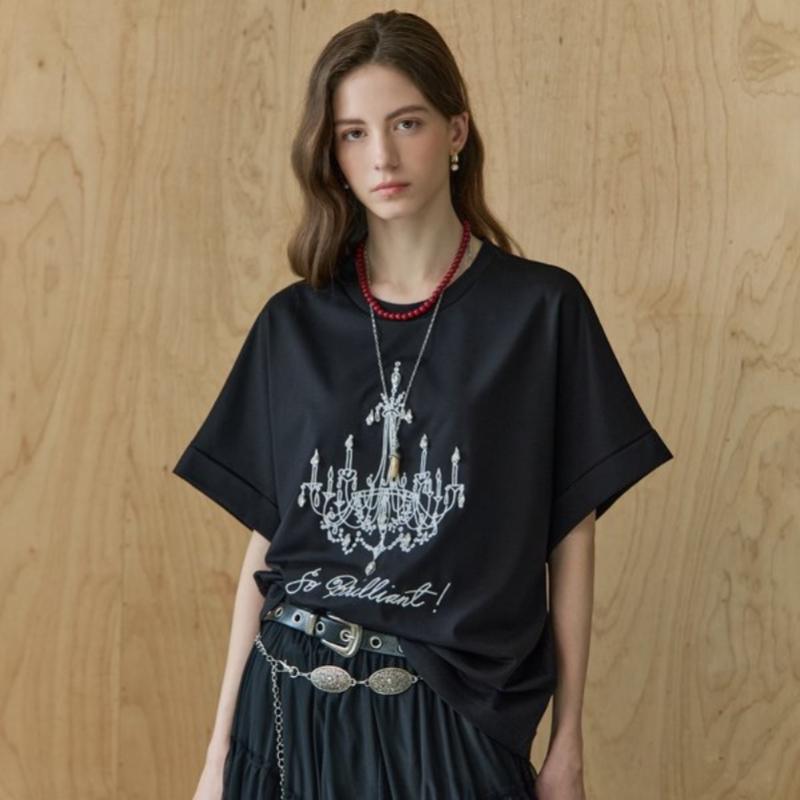 Maxza Cubic Chandelier Embroidery Loose FiT T shirT ze06qT008na