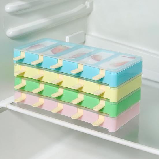 Eisform, Stapelbarer Eis am Stiel Hersteller mit Deckel, BPA-Freie Leicht zu Lösende Plastik Eis am Stiel Form für Selbstgemachten Joghurt