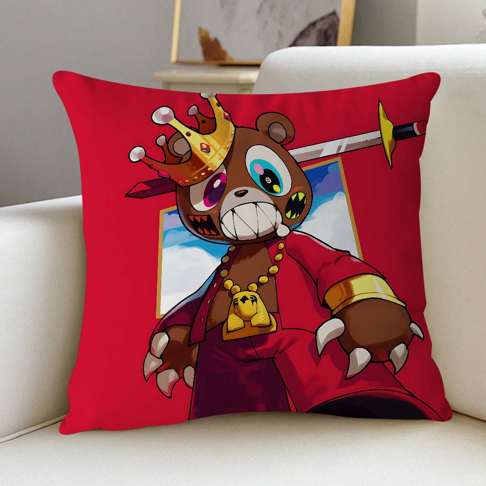 K-Kanye West Bear Personalized Pillow Dust Cover Bedroom Kids Party Decoration Pillowcase Birthday Children Gift