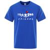 Men's High Quality T Shirt Cotton Fun Friend Print Short Sleeved Summer Loose Cool Round Neck Men's Top