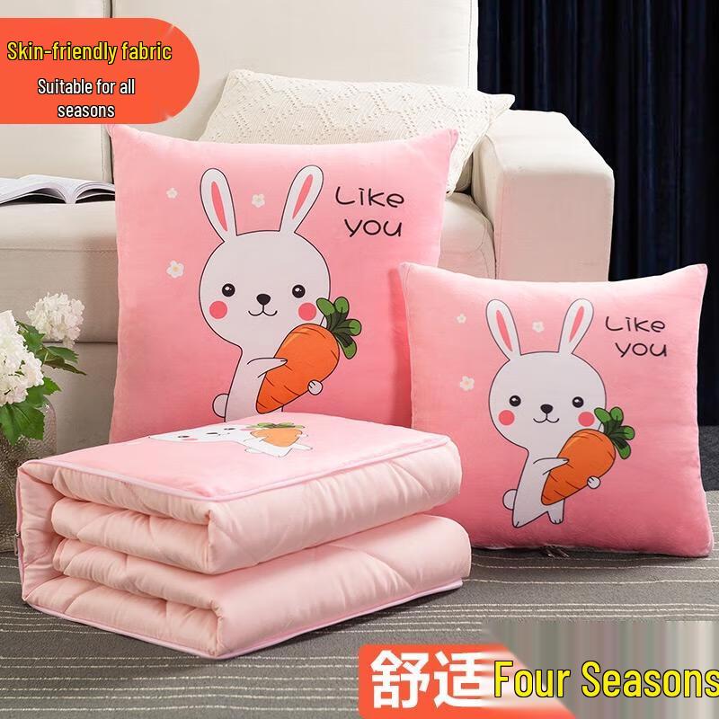 HANDUNYOU Car & Office 2-in-1 Rabbit Pillow Blanket