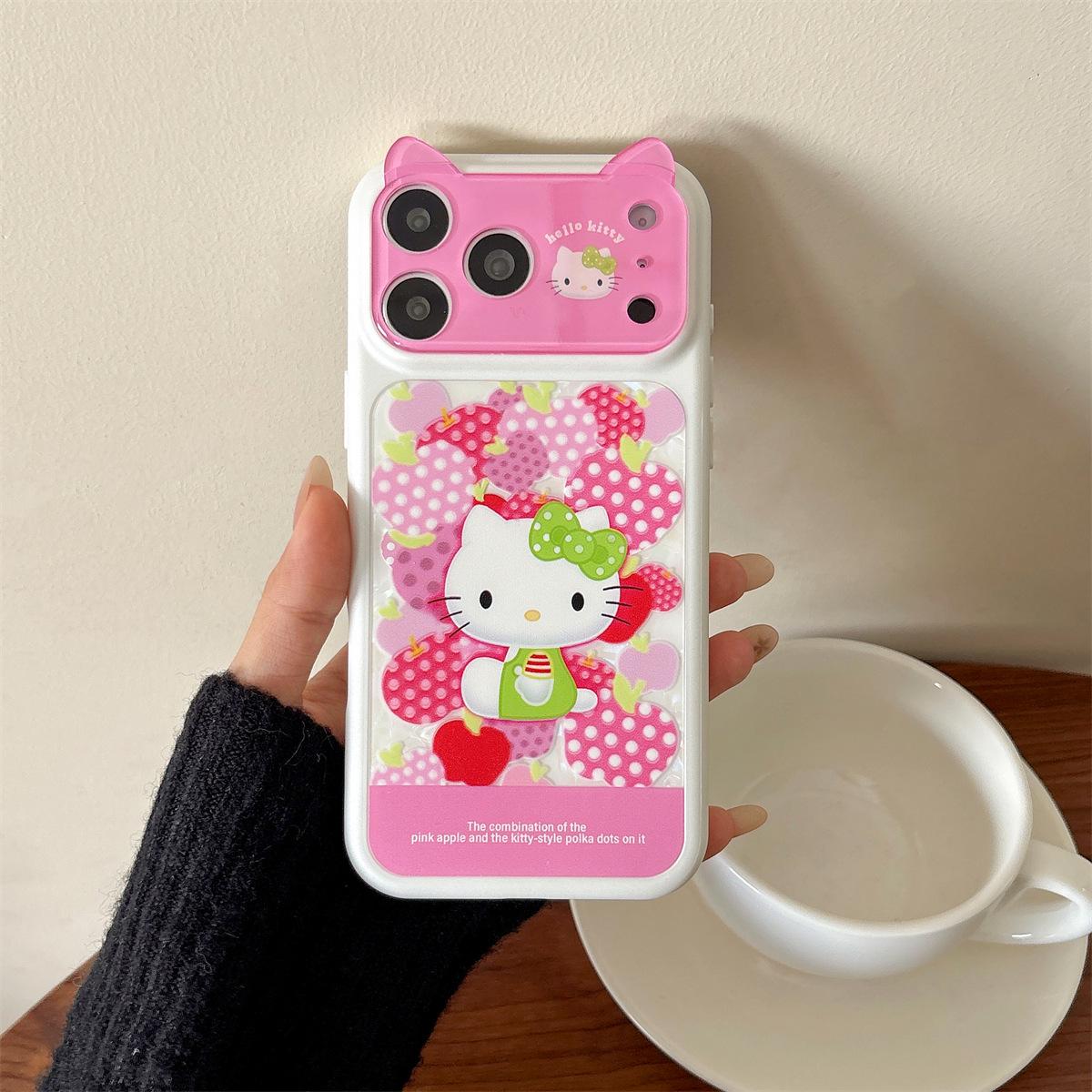 3D Cat Ear Large Window Phone Case for iPhone 15/16/17 Pro Max - Anti-fall Protection iPhone 15 Pro Max