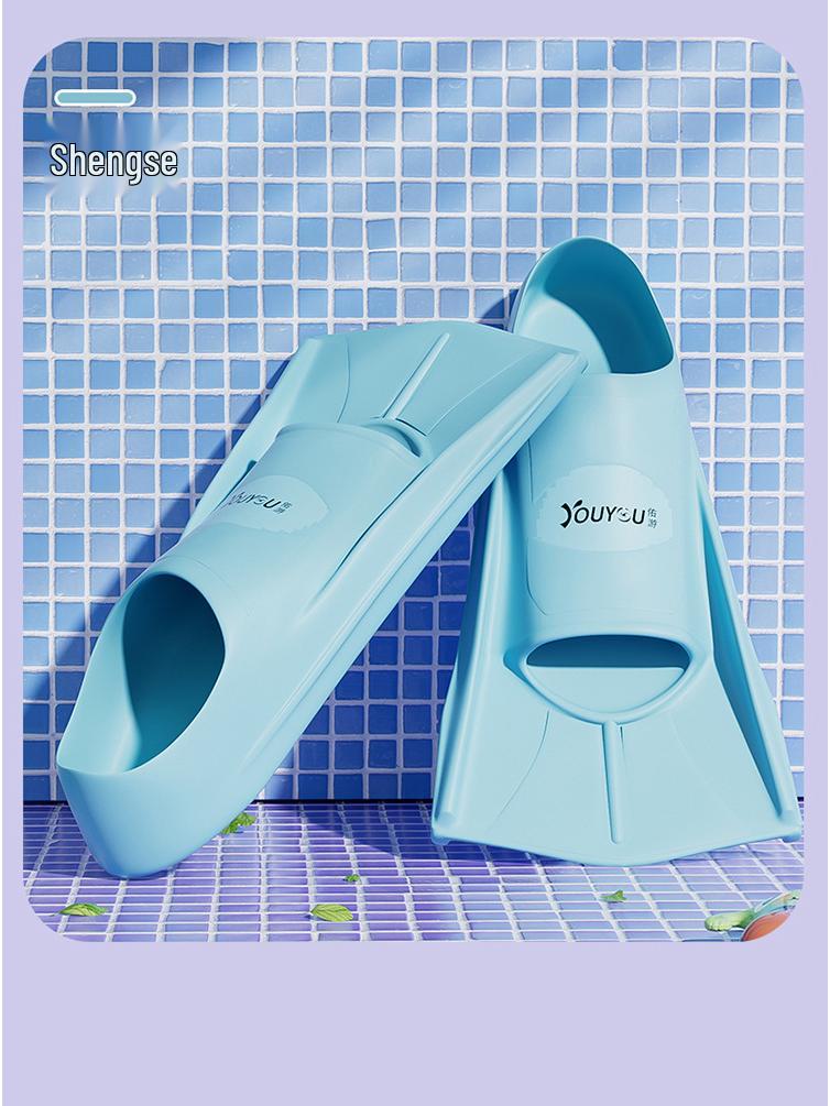 Women's and Children's Professional Short Swim Fins for Freestyle, Breaststroke, Snorkeling, and Diving