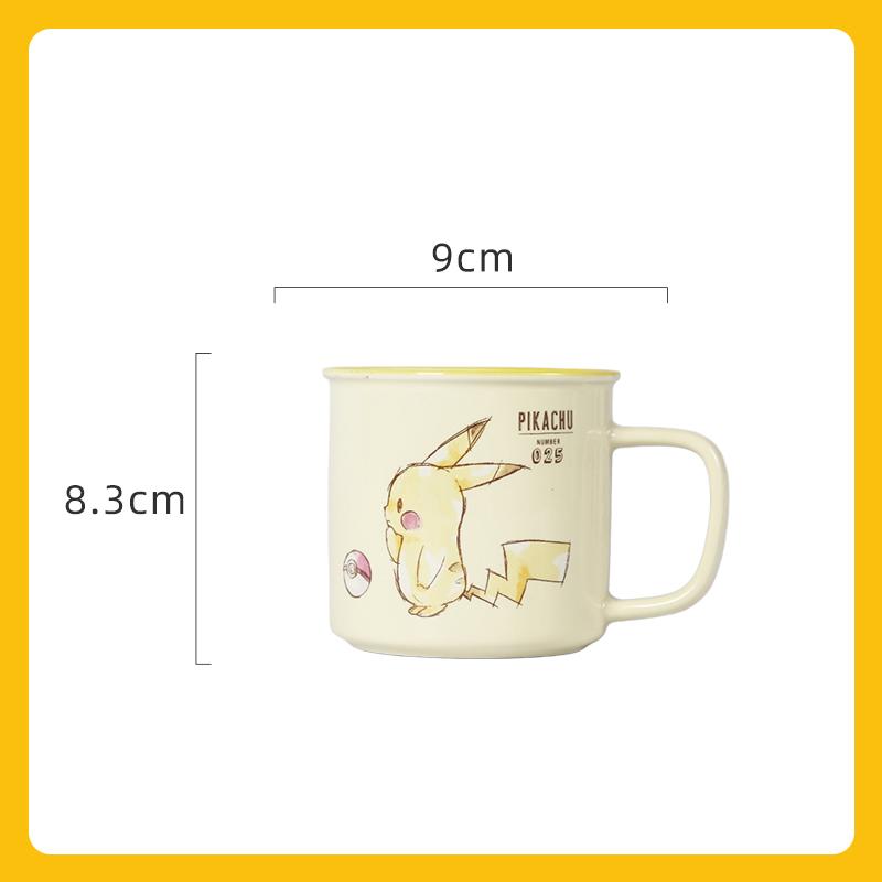 SHUNXIANG Pokemon Ceramic Cup Pikachu Three-Color Cute Cartoon Coffee Tea Mug Daily Use Cup for Home Office Anime Fan Gift Cups