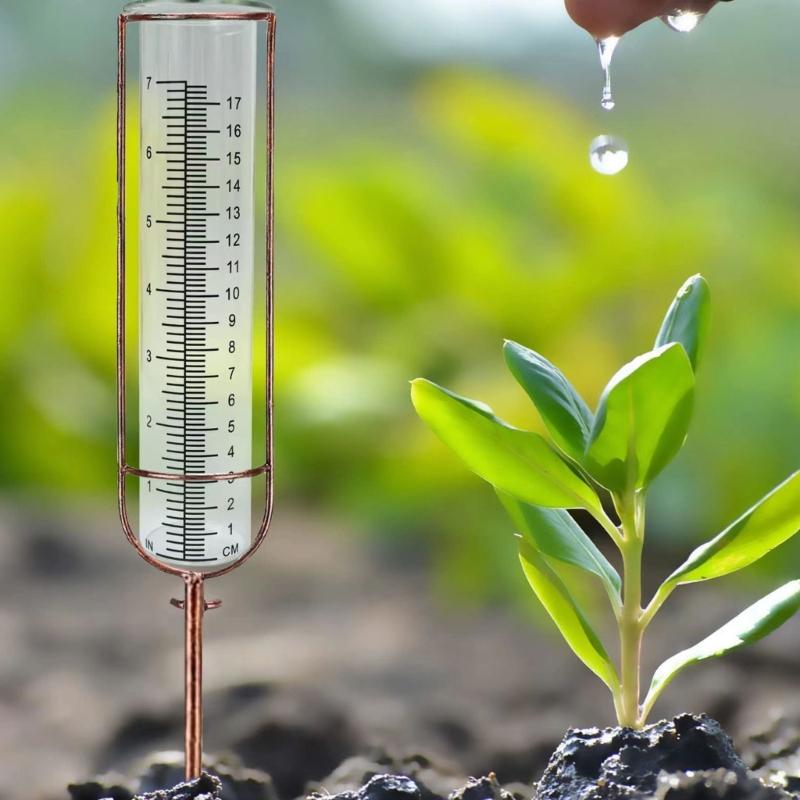 Rain Gauges Outdoor 7/8inch Large Capacity Rain Gauges Outdoor Easy- To Read Suitable for Yard Lawn Garden Fence