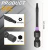 T7-T50 Torx Head Impact Screwdriver Bits 1/4" Hex Shank Magnetic No Hole Tamper Proof 6 Point Star Screw Driver Bits Power Tools