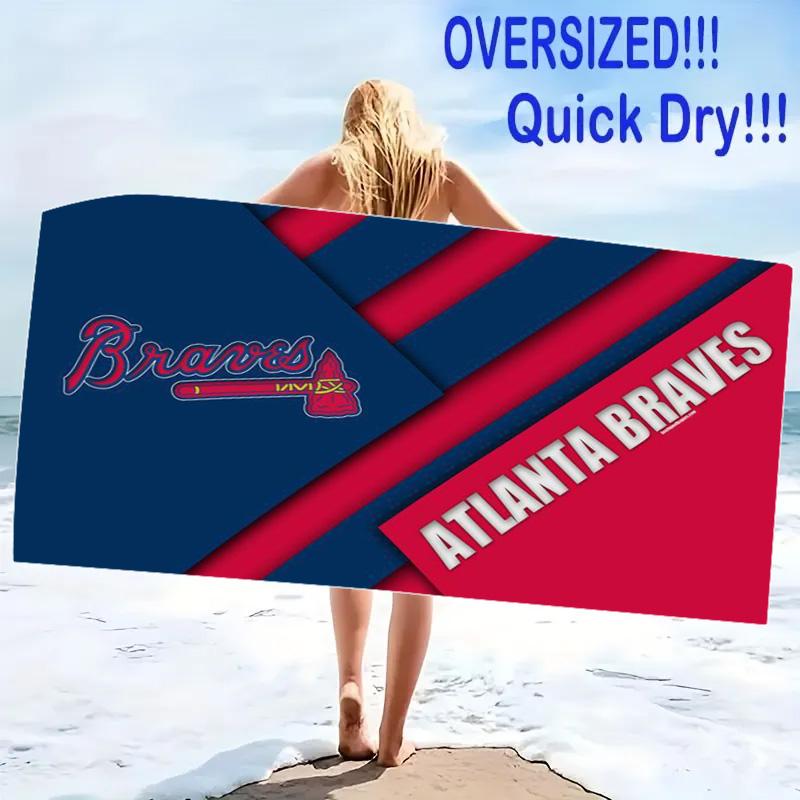 Atlanta Braves Print Beach Towel, Large Soft Quick Dry Towel for Beach Camping Swimming
