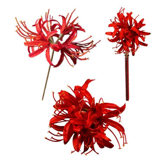 Hairpin Ancient Chinese Hanfu Inspired Simulated Flower Hairpin with Tassel Design Thick Curly Hair Wedding Accessory