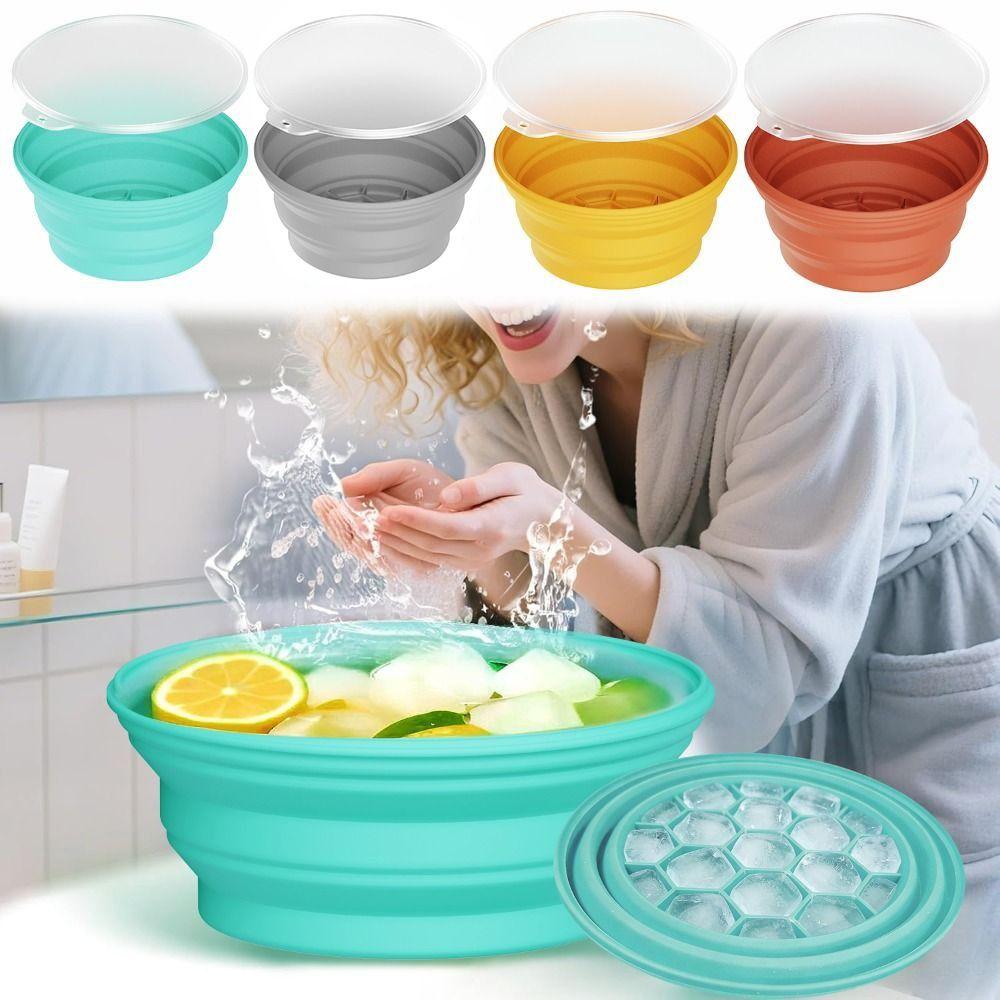 Foldable Face Ice Bath Bowl Silicone Face Dipping Bowl New Skincare Washbasin  for Women Girls