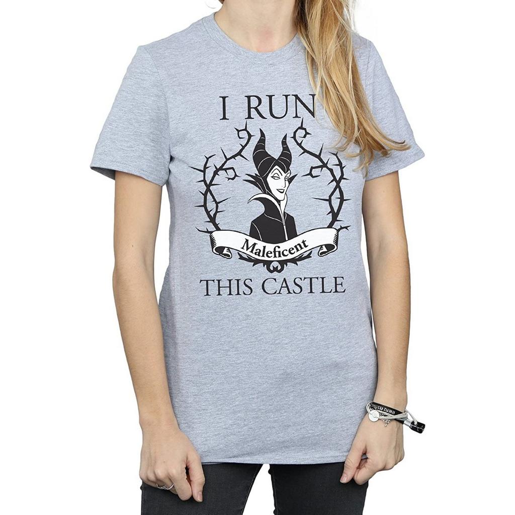 Maleficent Womens/Ladies I Run This Castle Boyfriend T-Shirt