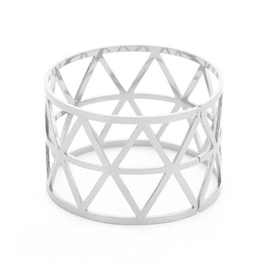 

Кольцо для салфеток Yousheng с выемкой в виде ромба, украшение стола, многоразовые держатели для салфеток, деревенские свадебные вечеринки, праздничные обеденные акценты, держатели для салфеток серебряный