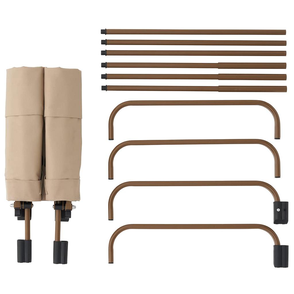 LOGOS Tradcanvas Portable Assembled Chair for 2 73173165 Beige Width x Depth x Height cm Height 28 (Approx.) 110.5 55.5 61.5 (Seat cm)