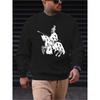 Men'S Cavalry Pattern Casual Round Neck Sweatshirt.