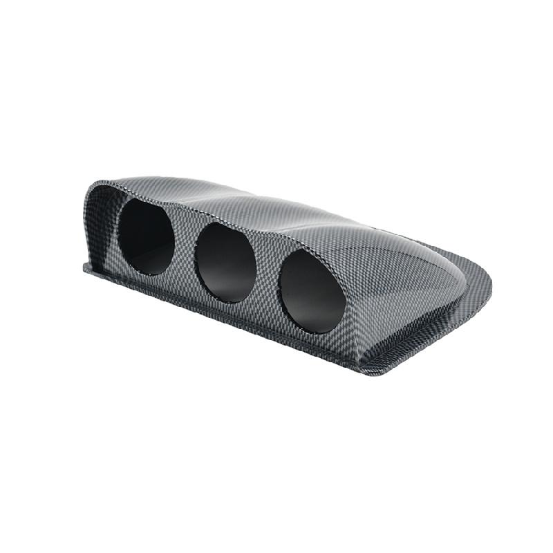 2''52mm Universal Triple Dash Gauge Pod Mount Carbon Fiber Look 3 Hole Dashboard