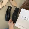 Women's Flats Sandals Fashion Summer Outdoor Soft Bottom Mules Casual Square Toe Shoes Lady Comfy House Slippers