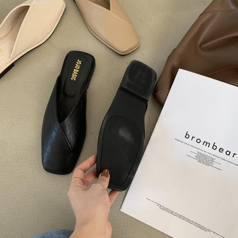 

Fashion Shevalues Women s Flats Sandals 2025 Fashion Summer Outdoor Soft Bottom Mules Casual Square Toe Shoes Lady Comfy House Slippers 36 чёрный