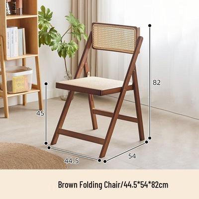 Bamboo Rattan Folding Dining Chair