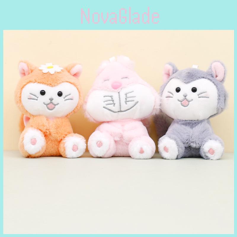 Fluffy Mary Cat Plush Keychain Colorful Cat Stuffed Toy Adorable Cat Doll