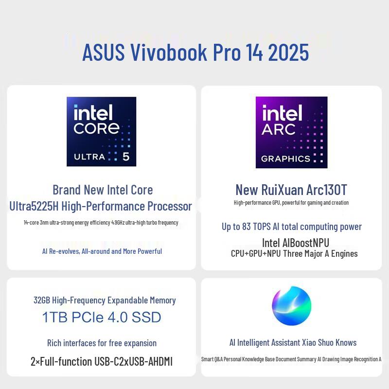 ASUS Vivobook Pro 14 AI Thin & Light Laptop (CN version)