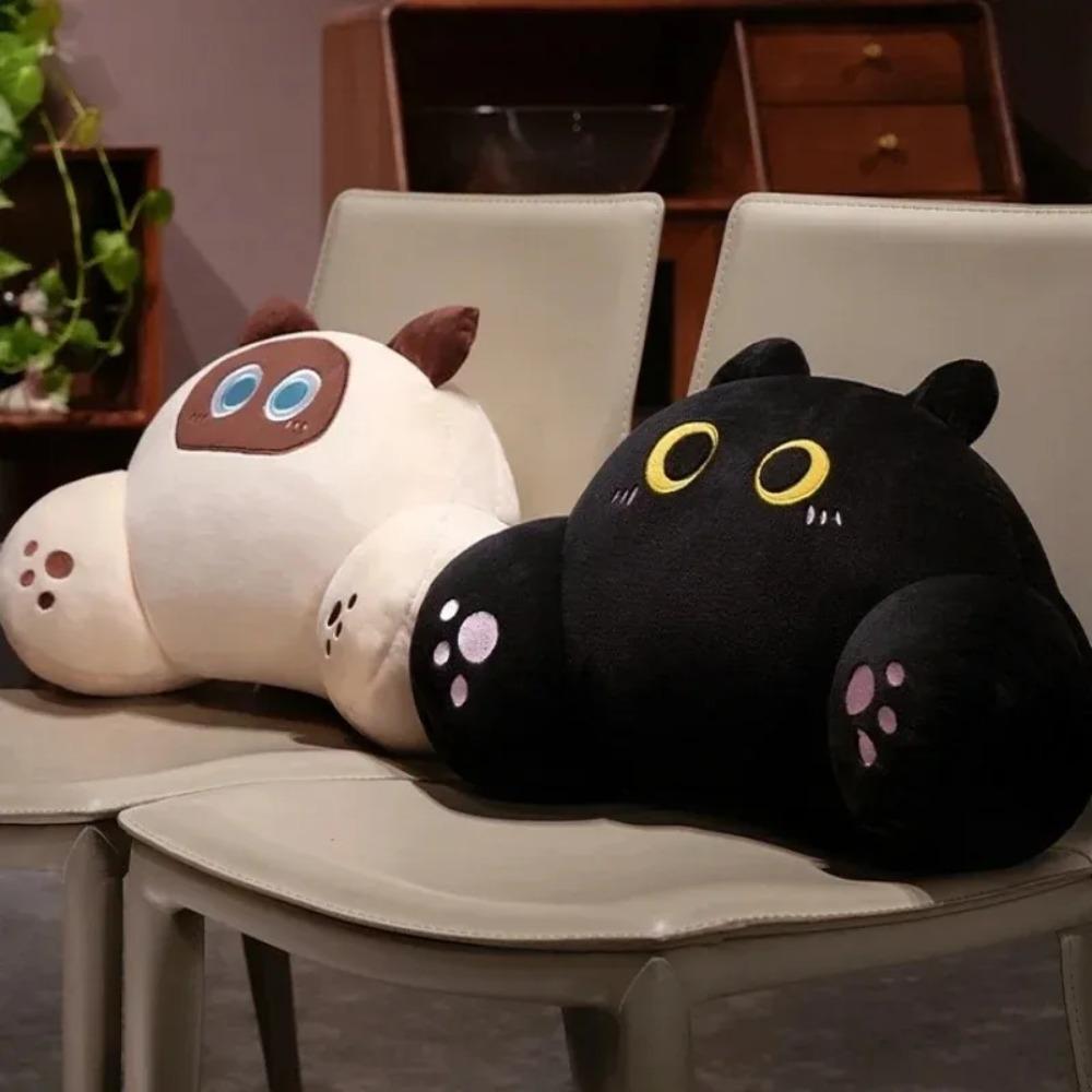 Ergonomic Chair Seat Backrest Cushion Thickened Throw Pillow Cat Shape Waist Pillow Sofa
