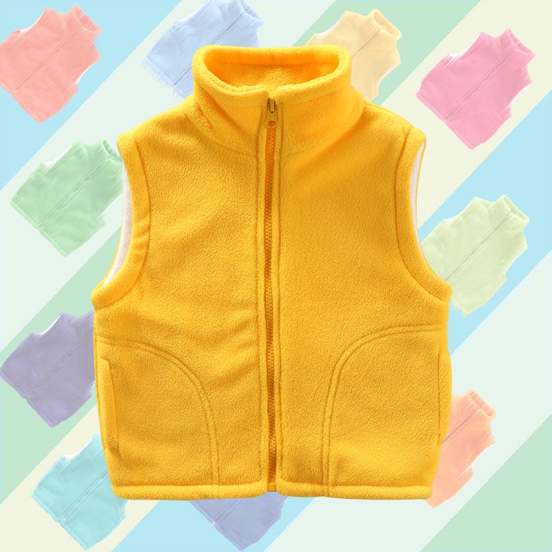 Kids' Fleece Vest for Boys & Girls, Thick Outerwear for Spring To Winter, Kindergarten Uniform with Logo Print