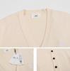AMI Autumn and Winter New Little White Heart Alpaca Wool Blended Soft and Sticky Knitted Cardigan Round Neck Cloud Sweater Pocket Coat
