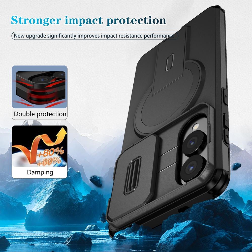 Luksusowe Magnetyczne Etui Armor dla Samsunga Galaxy S25 Edge S26 S24 S23 S22 Plus Ultra FE A15 A26 Pokrowiec ze stojakiem na obiektyw Ładowanie bezprzewodowe