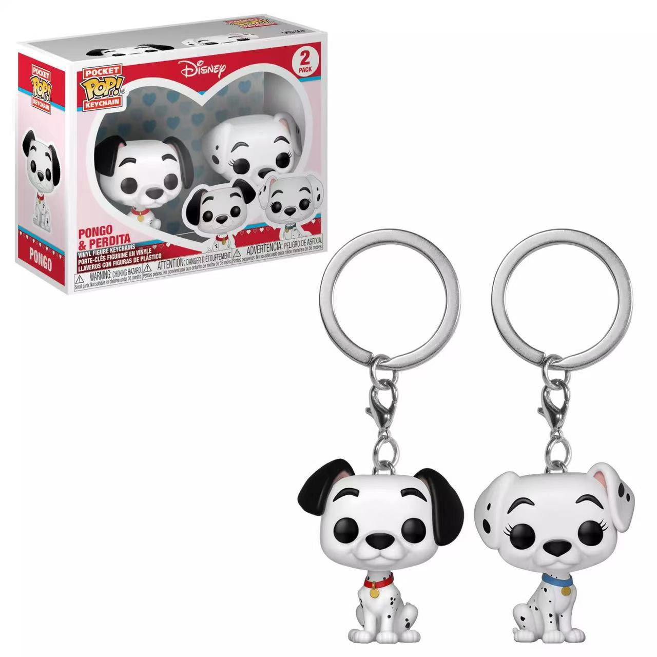 

Брелоки 101 далматинець 101 Dalmatians Понго Пердіта Pongo & Perdita Pop фігурки 2 шт білий
