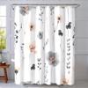 Gray Beige Floral Shower Curtain, Watercolor Floral Bathroom Shower Curtain, Modern Simple Waterproof Fabric Bathroom Decor