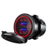 Quick Charge 3.0 Dual USB Car Charger Waterproof 12V/24V QC3.0 USB Fast Charger Socket Power Outlet with Touch Switch