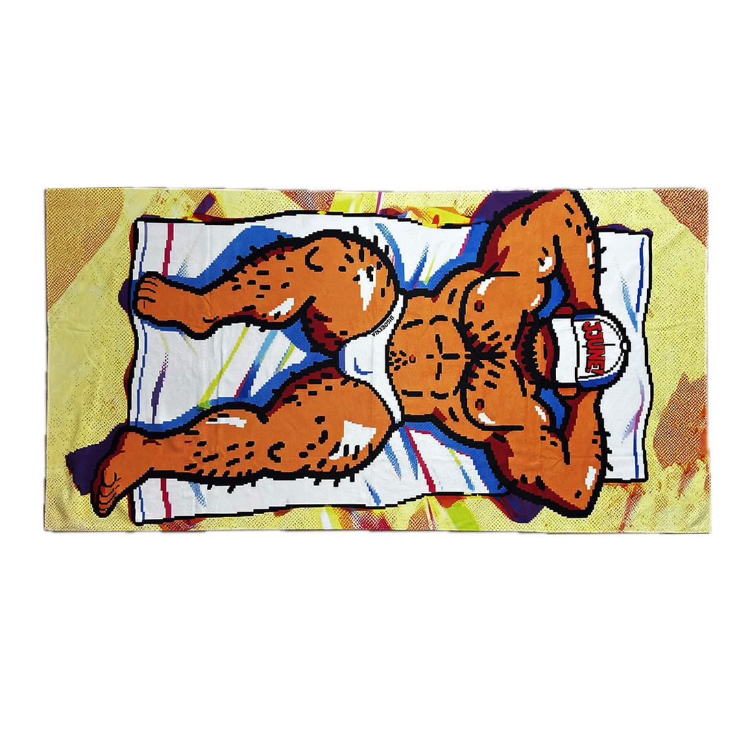 

Quick-Dry Cartoon Bath Towel Absorbent Beach Blanket Sports & Swimming Towel Muscle Control Fitness Towel W40*H60(CM)