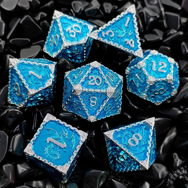 Métal coc dés courants dnd dragons et donjons dés rpg à multiples facettes cthulhu d20 jeu de société