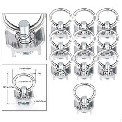 10x L Track Single Stud Fitting Keeper Cargo Control Heavy Duty Sturdy Premium with Round Ring for