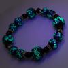 [GOLD STONE] Glowing Firefly Glass Blue Bracelet, Okinawa Power Stone, Inner Diameter: Approx. 16.5cm