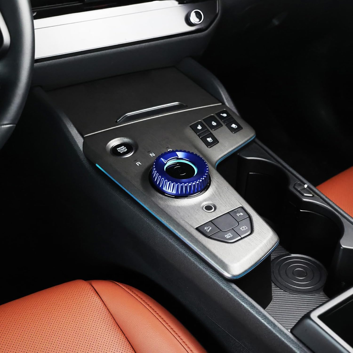 

YOUTOOCAR Aluminum Alloy Gear Shift Knob Cover Compatible with Kia EV6 2022–2026, NIRO EV 2023–2026, Seltos 2024–2026, Sportage Hybrid/PHEV синій