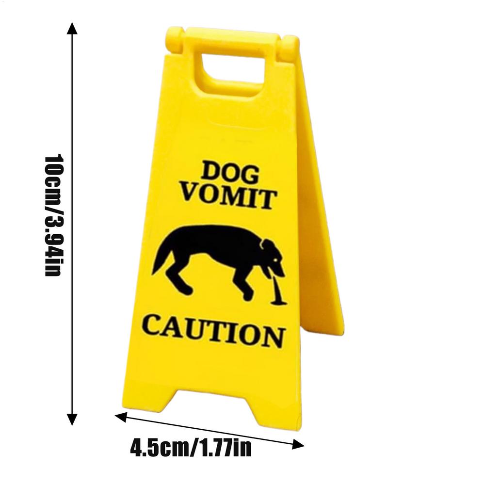 New Funny Cat Vomit Sign Bright Yellow Gift Dog Vomit Sign Yard Warning Signs Humorous Cat Decorations Crafts Pets Supplies
