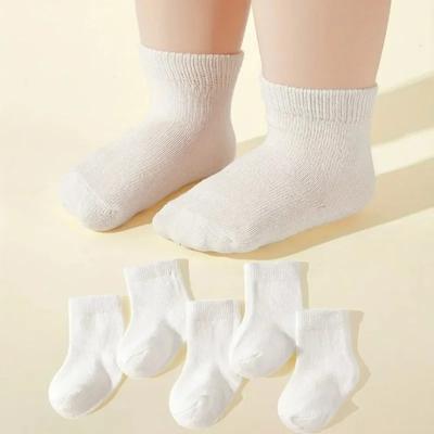 5 Pairs/Set NewBorn Baby Children Cotton Socks Fashion White For 0-2 Years Kids Baby Boys and Girls Short Socks