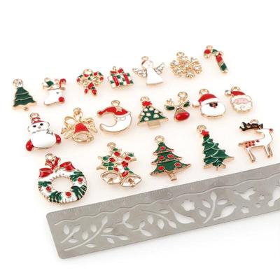 10x/Set Colorful Christmas Charms New Year Xmas Pendant for DIY Craft Earrings Bracelet Keychain Jewelry Making Findings