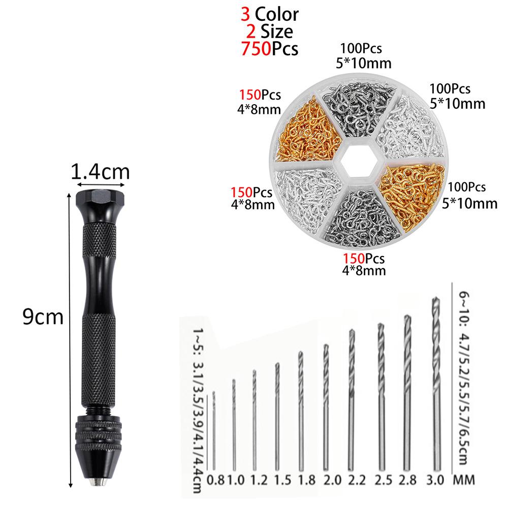 1set Hand Drill For Resin Molds Sanding Stick UV Epoxy Resin Mold Tools DIY Jewelry Making Equipments Metal Drill Screw Eyepins