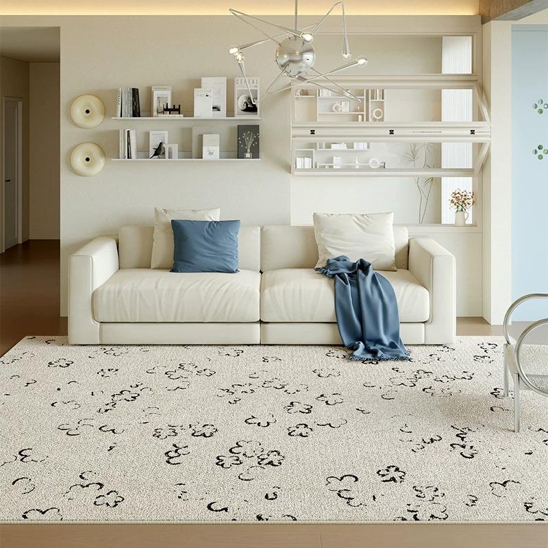 Black and White Abstract Art Carpet Living Room Large Area Rug Machine Washable Non-slip Floor Mat Soft Plush Bedroom Rugs