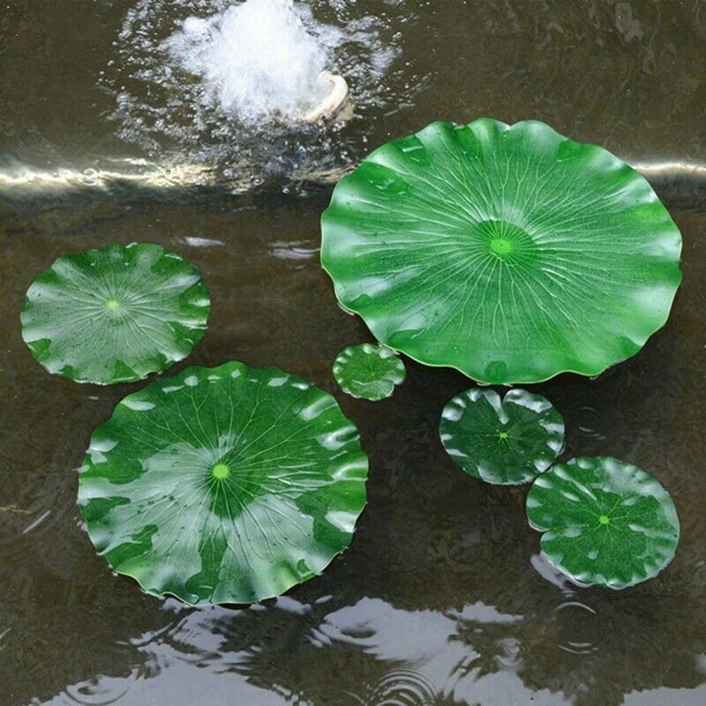 10PCS Artificial Lotus Leaf Water Lily Floating Pool Plants Leaves Decor 10/20cm